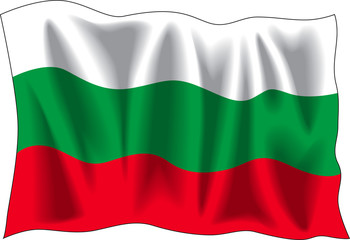 Waving flag of Bulgaria isolated on white