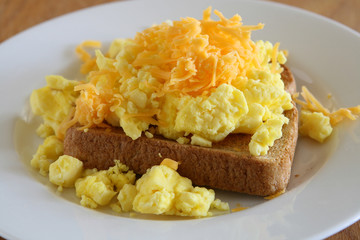 Scrambled Eggs on Toast with Cheese