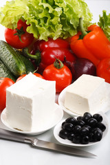 fresh vegetables with cottage cheese
