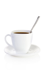 cup of coffee on a white background