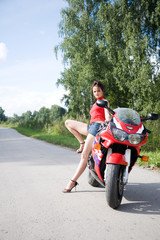 girl with motorbike