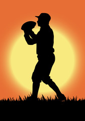 Vector football player silhouette