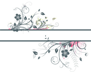 Fototapeta na wymiar Vector illustration of style Floral Decorative banner