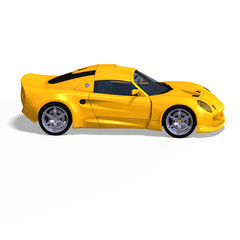 Fototapeta na wymiar yellow fantasy racing car