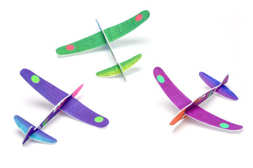 Styrofoam toy aeroplanes