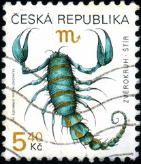 Ceska Republika. Zodiaque. Scorpion. Timbre postal