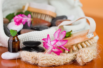 Bathroom set and wellness stones