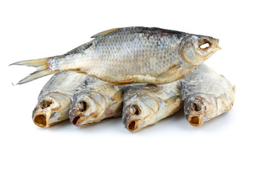 Five dried sea roach fishes