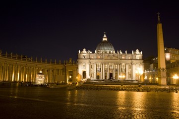 Fototapeta na wymiar Rome - Vatican -st. Peters basilica - night