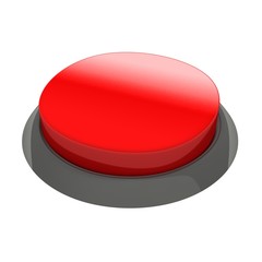 Glossy red round button. 3d rendered illustration.