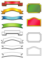 Vector emblems and ribbons