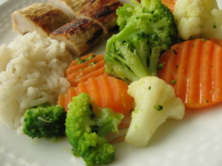 Kaisergemüse mit Putenschnitzel und Reis