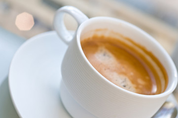 Coffee cup in cafe
