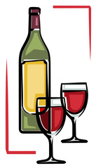 Bottle of wine vector illustration