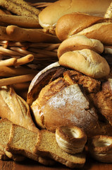 Varieta di pane e grissini