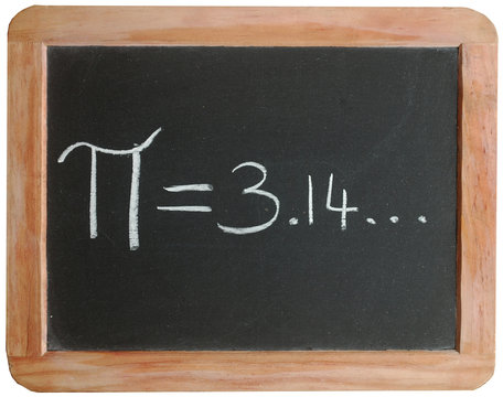 "Pi = 3.14..." on blackboard