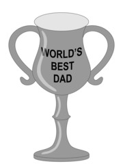 Vector of a silver trophy with wording "World's Best Dad"