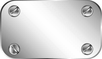 Steel plate with bolts. Vector design elements.