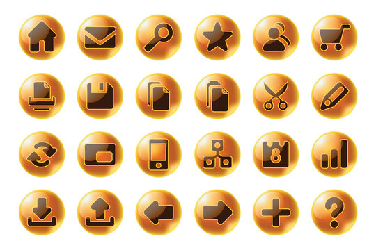 glossy sphere icons for web sites and multimedia applications