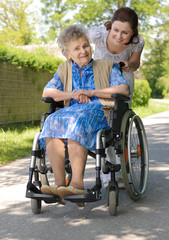 Senior woman in a wheelchair