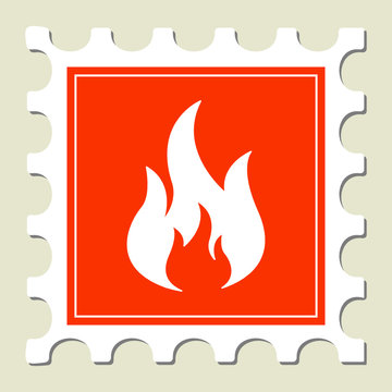 Explosive - Fire Warning Sign Stamp