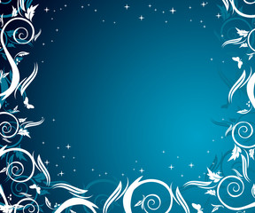 Fototapeta na wymiar Blue floral background