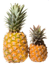 Fresh pineaples isolated on white