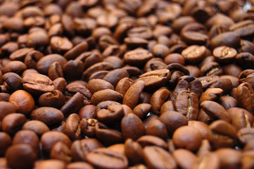 view on a background from coffee grains