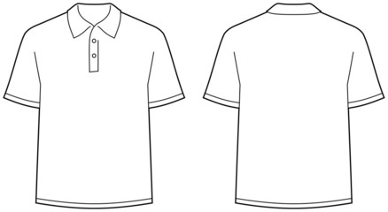 Polo shirt – front and back view - obrazy, fototapety, plakaty