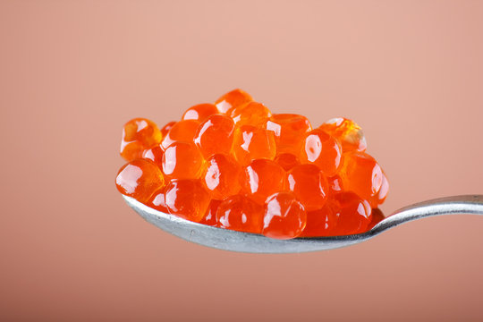 caviare on the spoon..