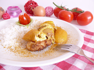 Putenfleisch mit Früchte