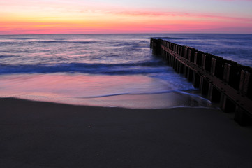 Cape Hatteras Beach at Dawn with Breakwater