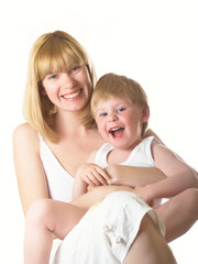 Portrait of mum with the son