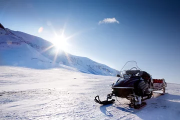 Foto op Plexiglas Arctica Sneeuwscooter
