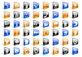 Glossy Icon Set for Web Applications - Vector