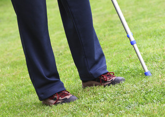 crutches and legs
