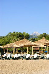 Beach at Mediterranean Sea, Antalya, Turkey