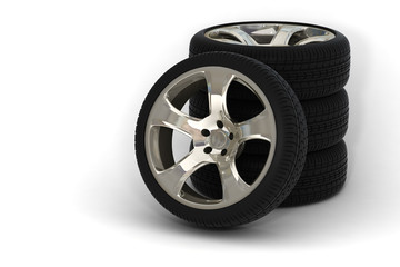 Obraz premium 4 car wheels