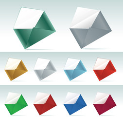 Envelope icon set. Vector illustration.