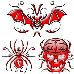 Teschio-Pipistrello-Ragno-Bat-Skull-Spider-Crâne-Araignée