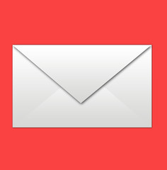 white envelope on red background