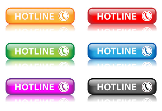 "Hotline" buttons (various colours with reflection)