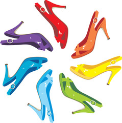 Obraz premium Shoes, sandals. Illustration