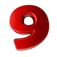 Nine 3d plastic number