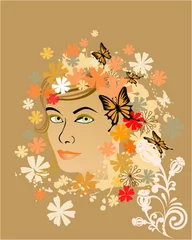 Poster bloemen vrouw © Ramona Kaulitzki