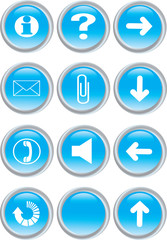 Set of blue icons