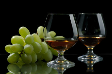 Cognac and grapes