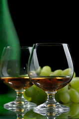Cognac and grapes