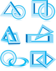 Vector illustration of blue design elements
