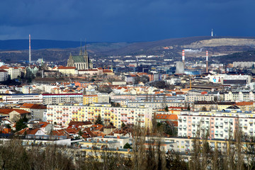 Fototapeta na wymiar Brno panorama in Czech